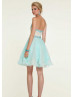 Strapless Sweetheart Beaded Short Chiffon Prom Dress